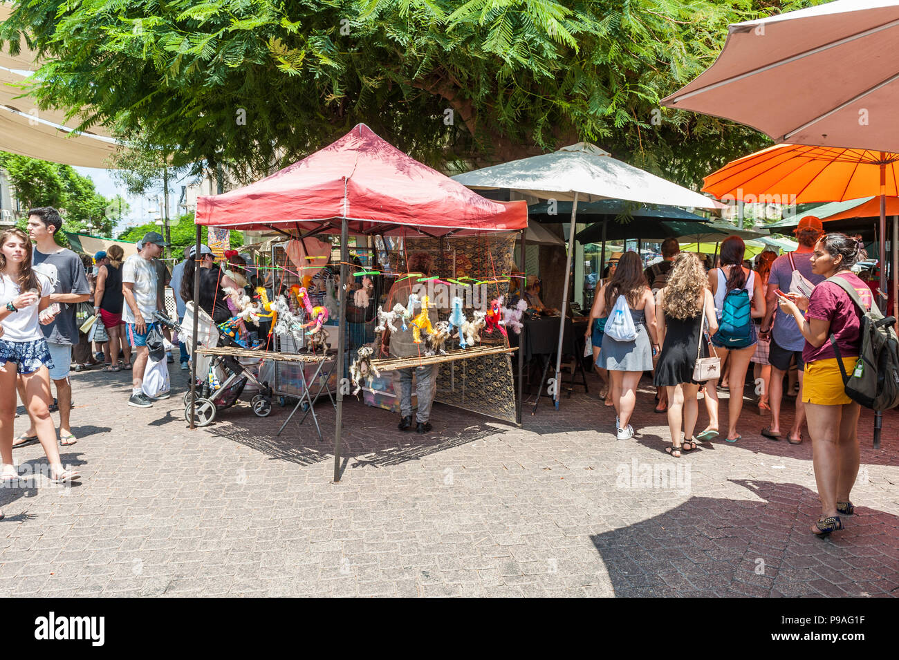 Israel, Tel Aviv - 13. Juli 2018: Nachalat Binyamin Markt Stockfoto