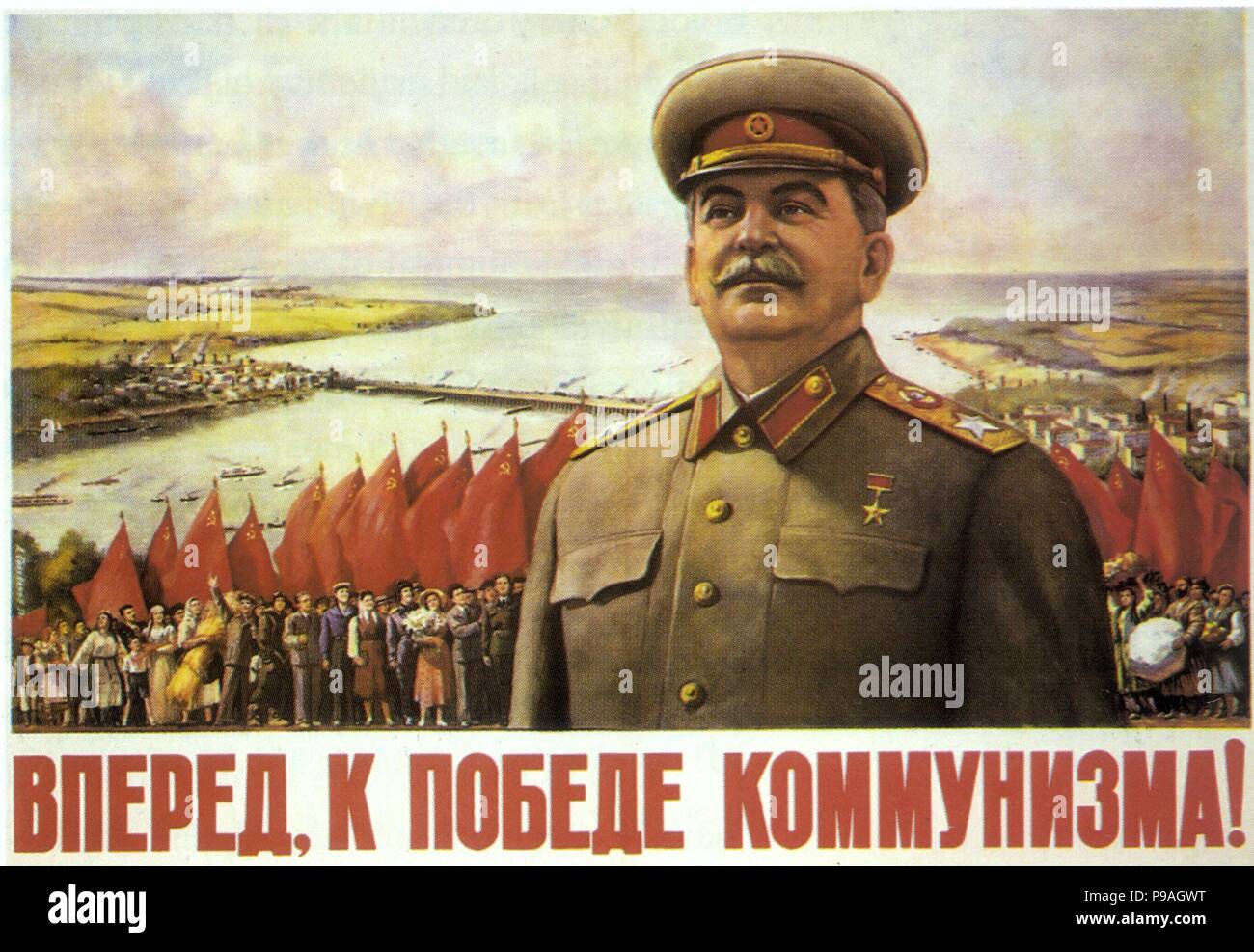 Freuen Sie sich auf den Sieg des Kommunismus!. Museum: Russian State Library, Moskau. Stockfoto