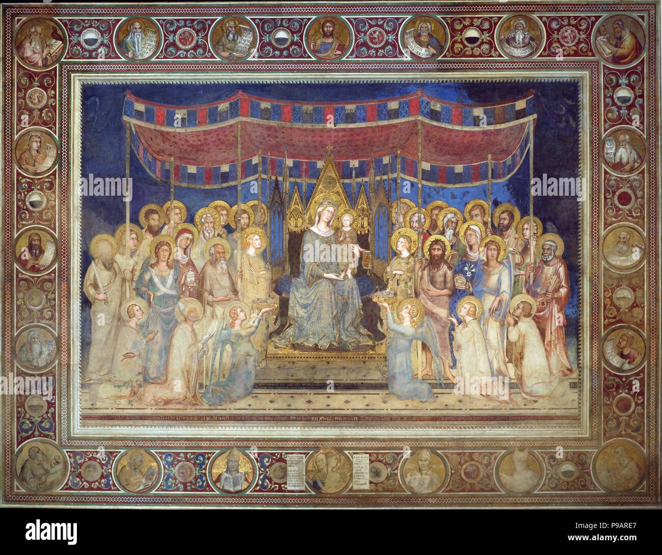 Maestà. Museum: Palazzo Pubblico, Torre del Mangia, Siena. Stockfoto