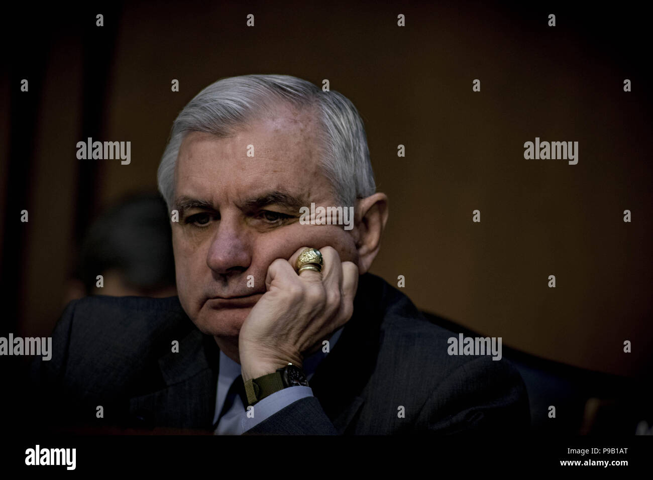 Washington, District of Columbia, USA. 13 Feb, 2018. Senator Martin Heinrich (D-NM) an der 2018 weltweite Bedrohung Beurteilung des Senats, 13.02.2018, Quelle: Douglas Christian/ZUMA Draht/Alamy leben Nachrichten Stockfoto