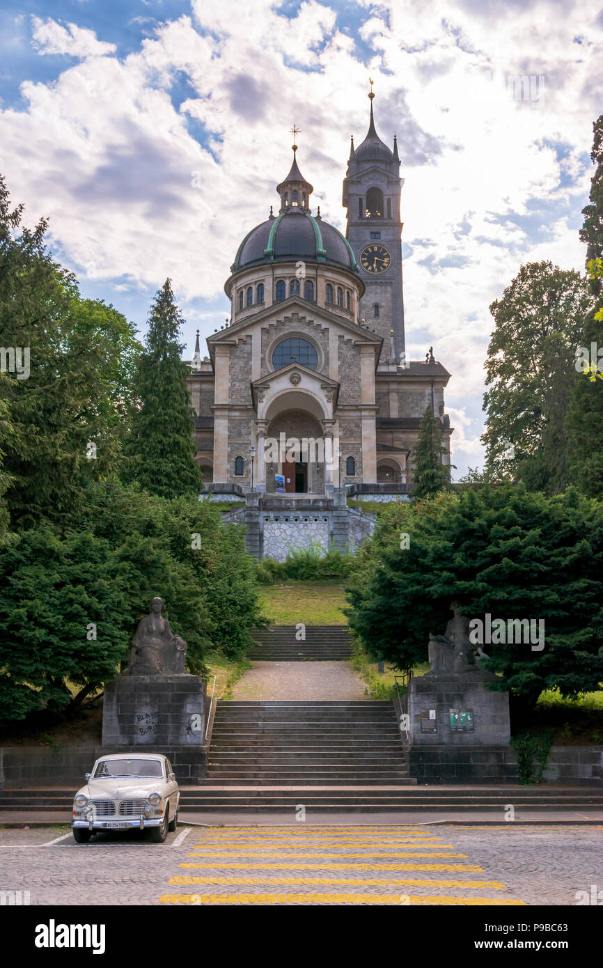Die Neorenaissance Evangelisch-reformierten Kirche von Enge, Zürich, Schweiz Stockfoto