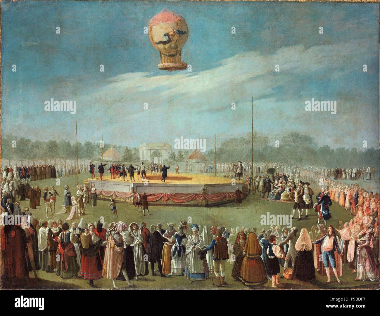 Aufstieg eines Luftballons in Anwesenheit des Karl IV. Museum: MUSEO DE BELLAS ARTES DE BILBAO. Stockfoto