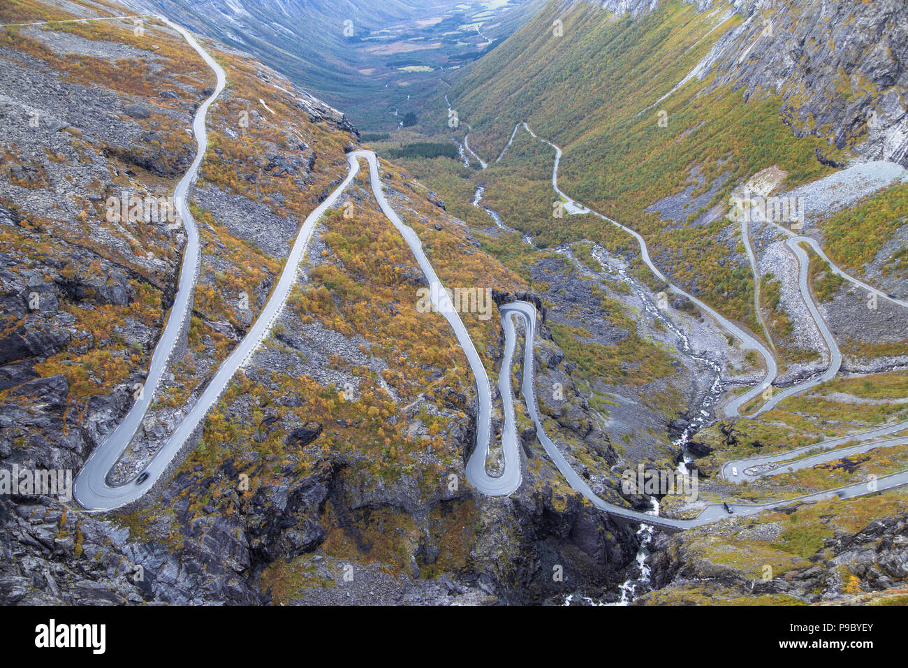 Trollstigen Mountain Road in Mehr og Romsdal, Norwegen. Stockfoto