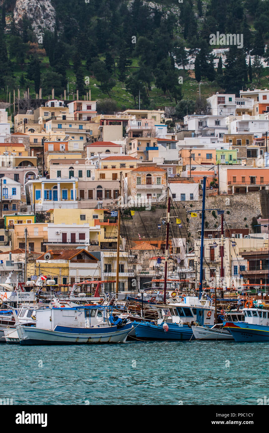 Europa, Griechenland, Dodecanese, Kalymnos, Insel, Pothia, Stadt, Hafen Stockfoto