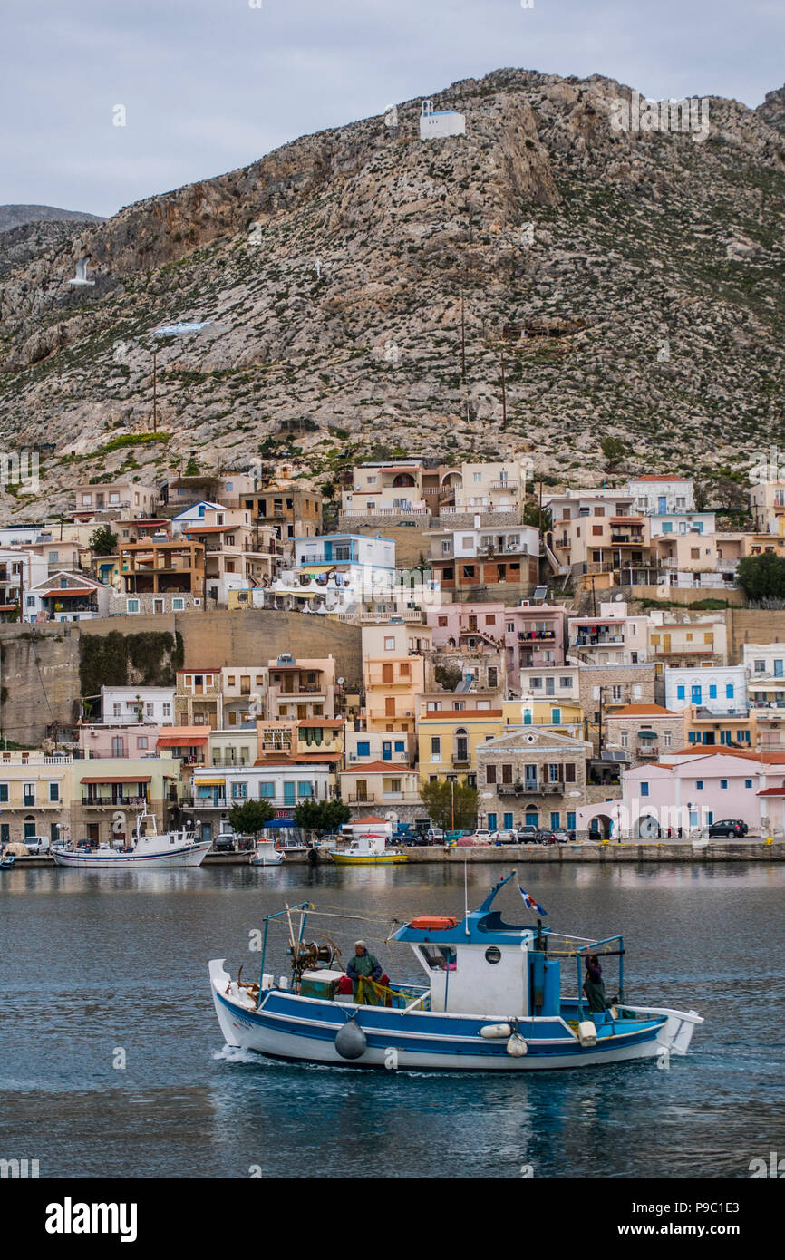 Europa, Griechenland, Dodecanese, Kalymnos, Insel, Pothia, Stadt, Hafen Stockfoto