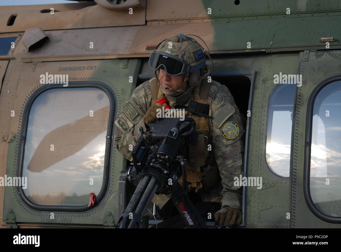 Cougar Militärhubschrauber der Türkischen Luftwaffe während der Personal recovery Aufgabe der anatolischen Phoenix CSAR Übung in Konya Stockfoto