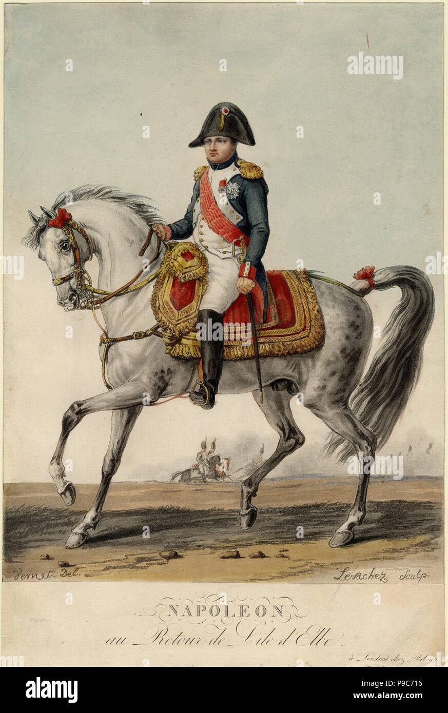 Napoleon der Rückkehr von der Insel Elba. Museum: private Sammlung. Stockfoto