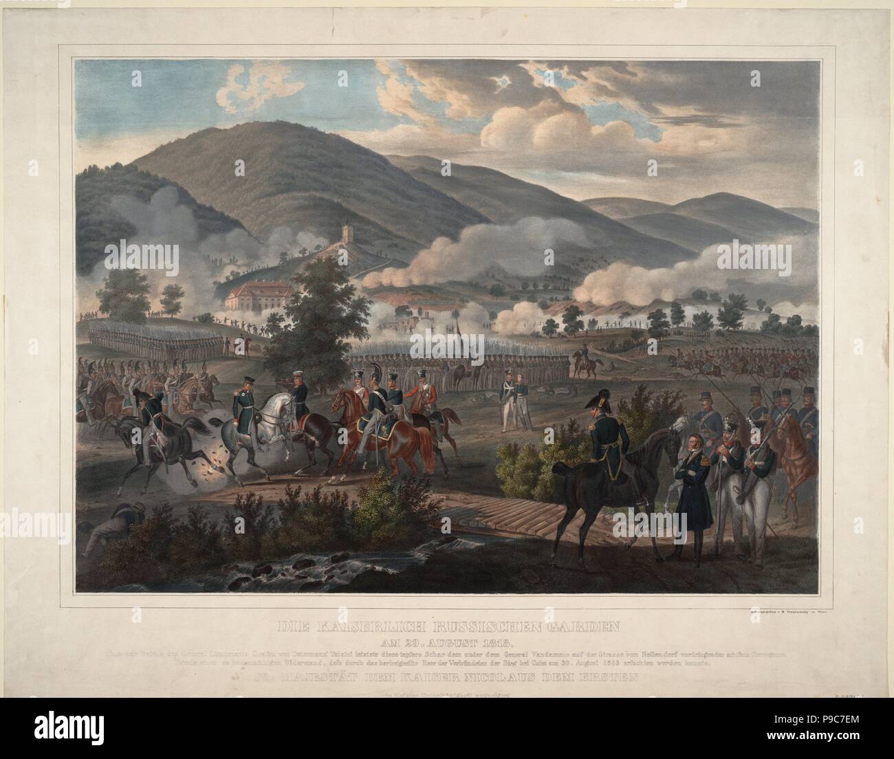 Russische Life-Guards Regiment in der Schlacht bei Kulm am 29. August 1813. Museum: private Sammlung. Stockfoto