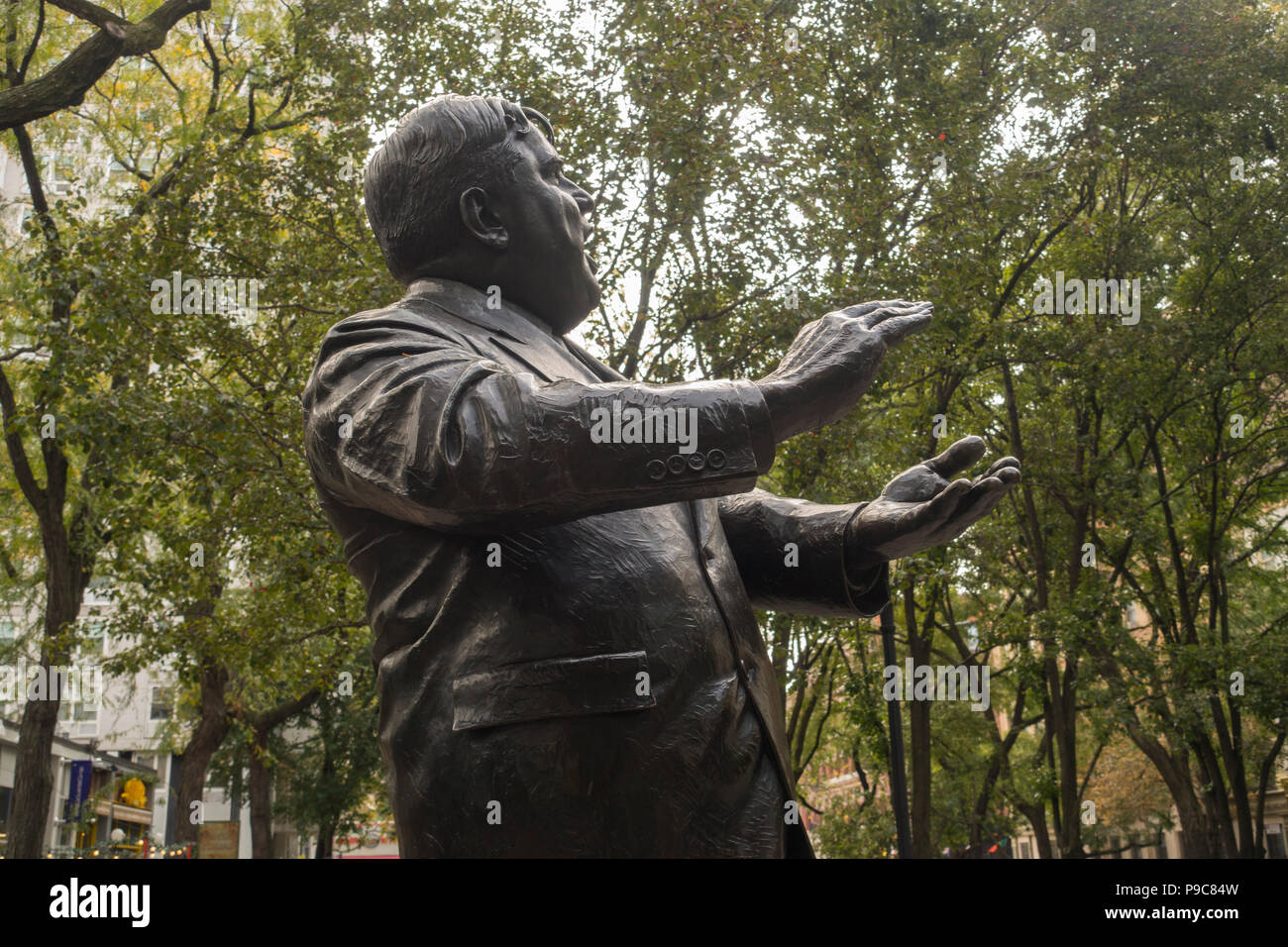 Bürgermeister Fiorello La Guardia statue NYC Stockfoto