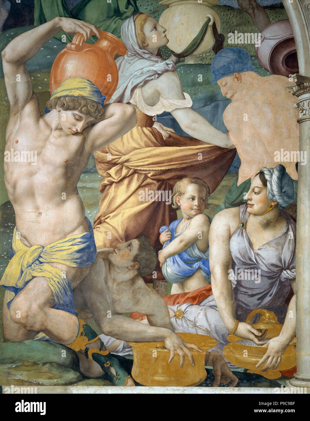 Die Sammlung von Manna (Detail). Museum: Palazzo Vecchio, Florenz. Stockfoto