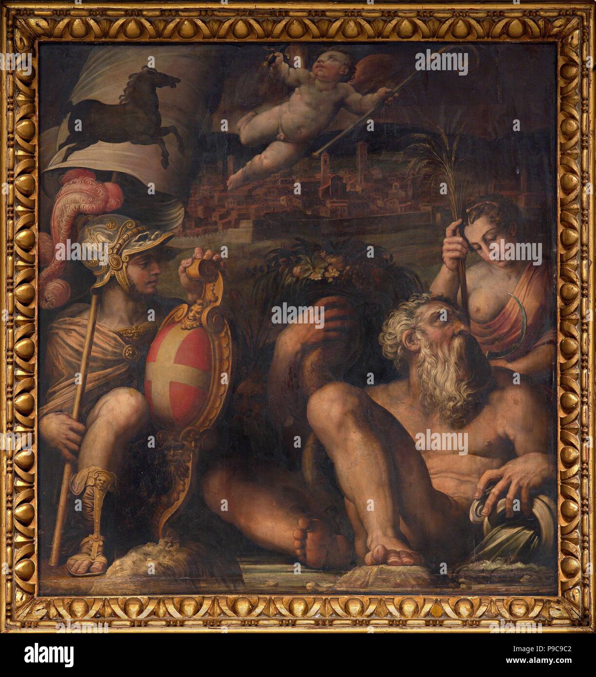 Allegorie von Arezzo. Museum: Palazzo Vecchio, Florenz. Stockfoto