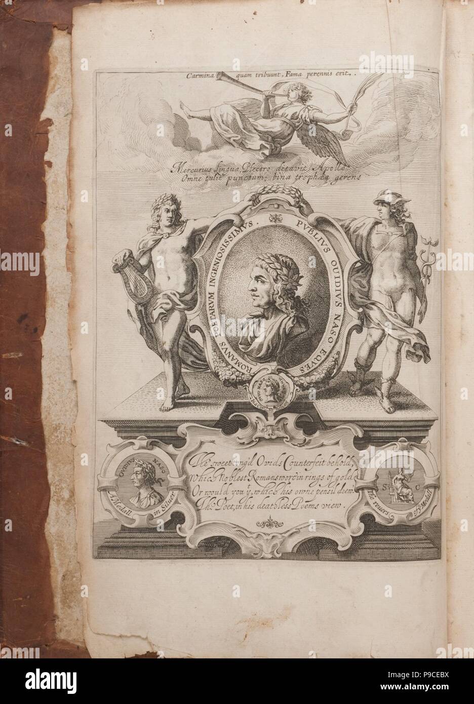 Frontispiz mit Portrait von Ovid, Metamorphosen, Oxford, 1632. Museum: private Sammlung. Stockfoto