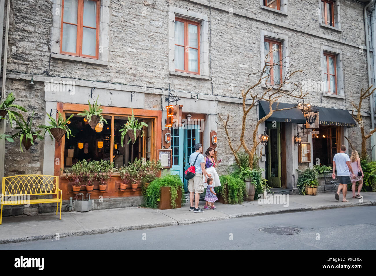 Saint Paul Street berühmt beliebten Reiseziel in Montreal, Kanada Stockfoto