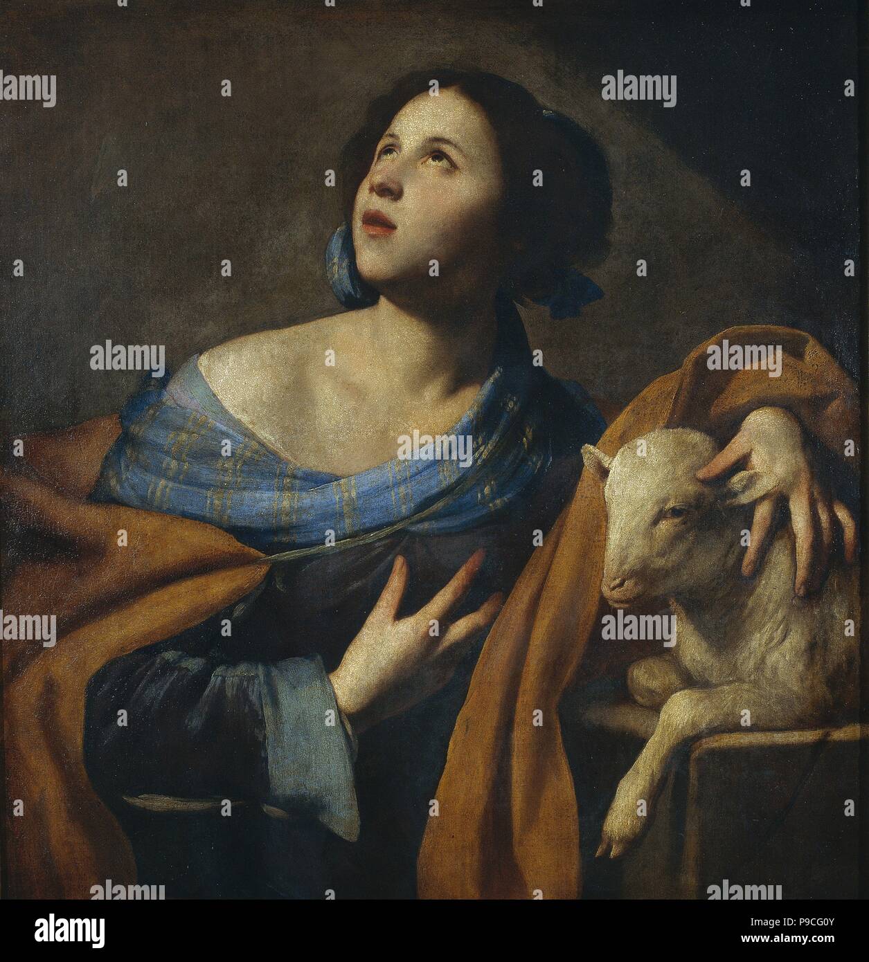 Die hl. Agnes. Museum: Museu Nacional d'Art de Catalunya, Barcelona. Stockfoto