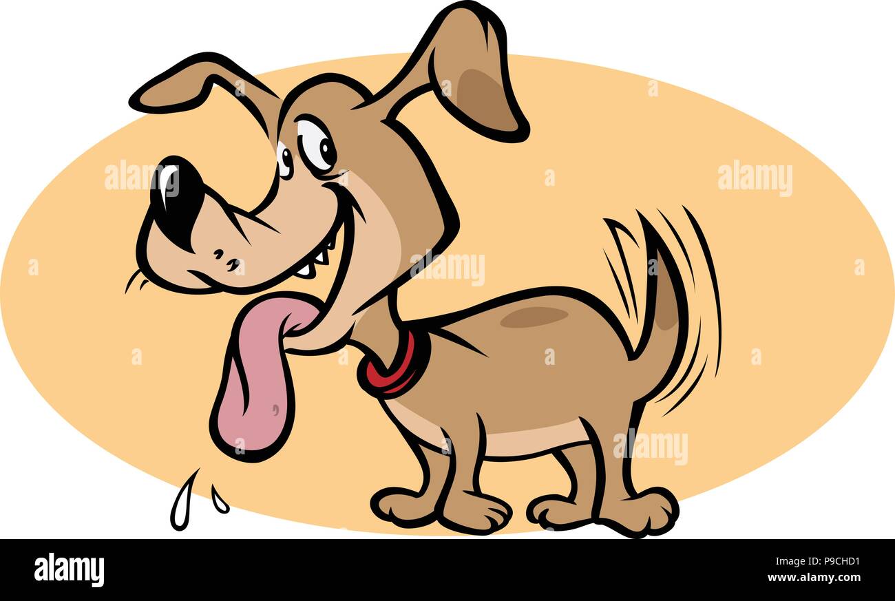 Cartoon Vector Illustration eines Hund Hecheln Stock-Vektorgrafik - Alamy