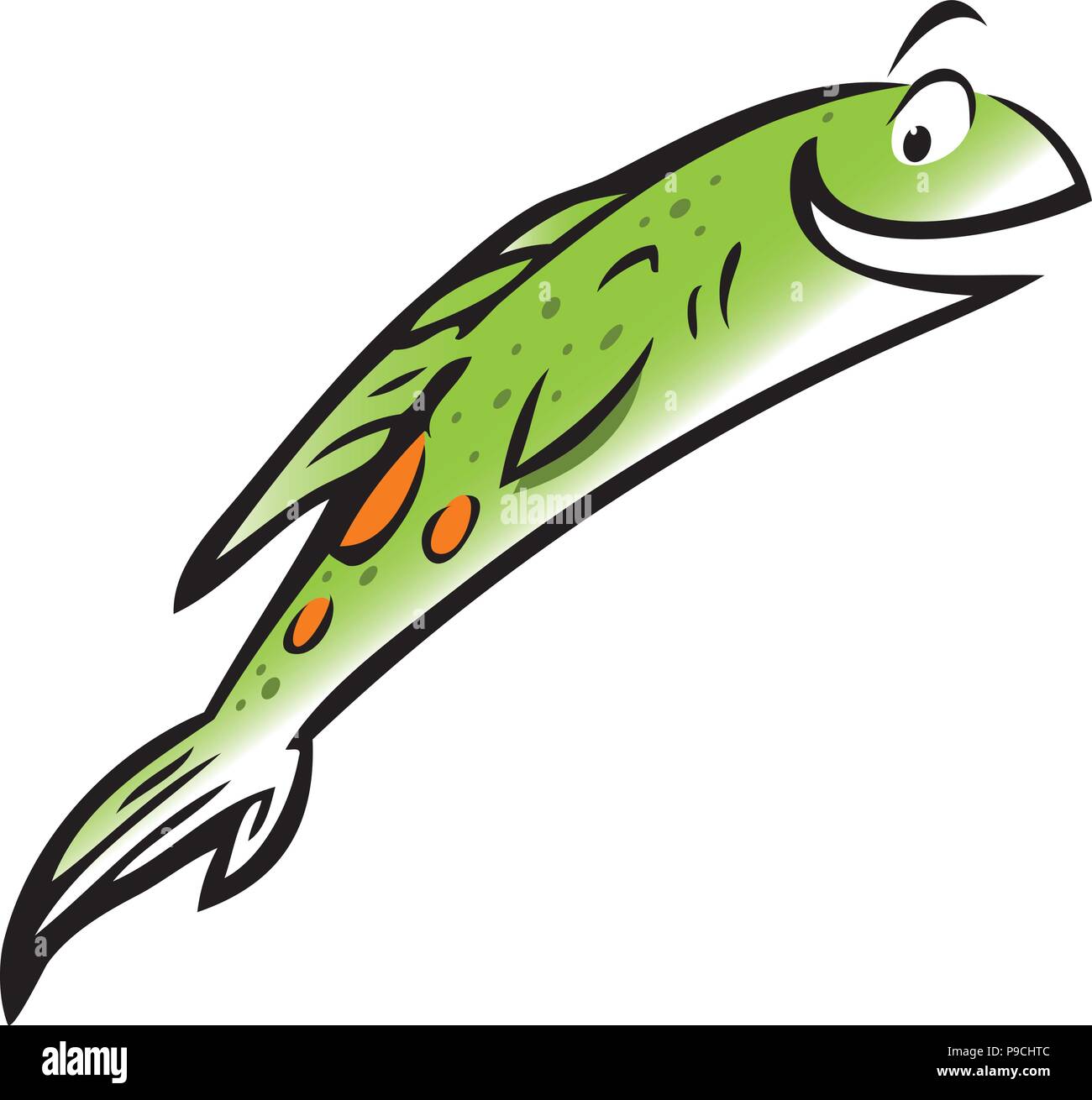 Cartoon Vector Illustration eines Fische springen Stock Vektor