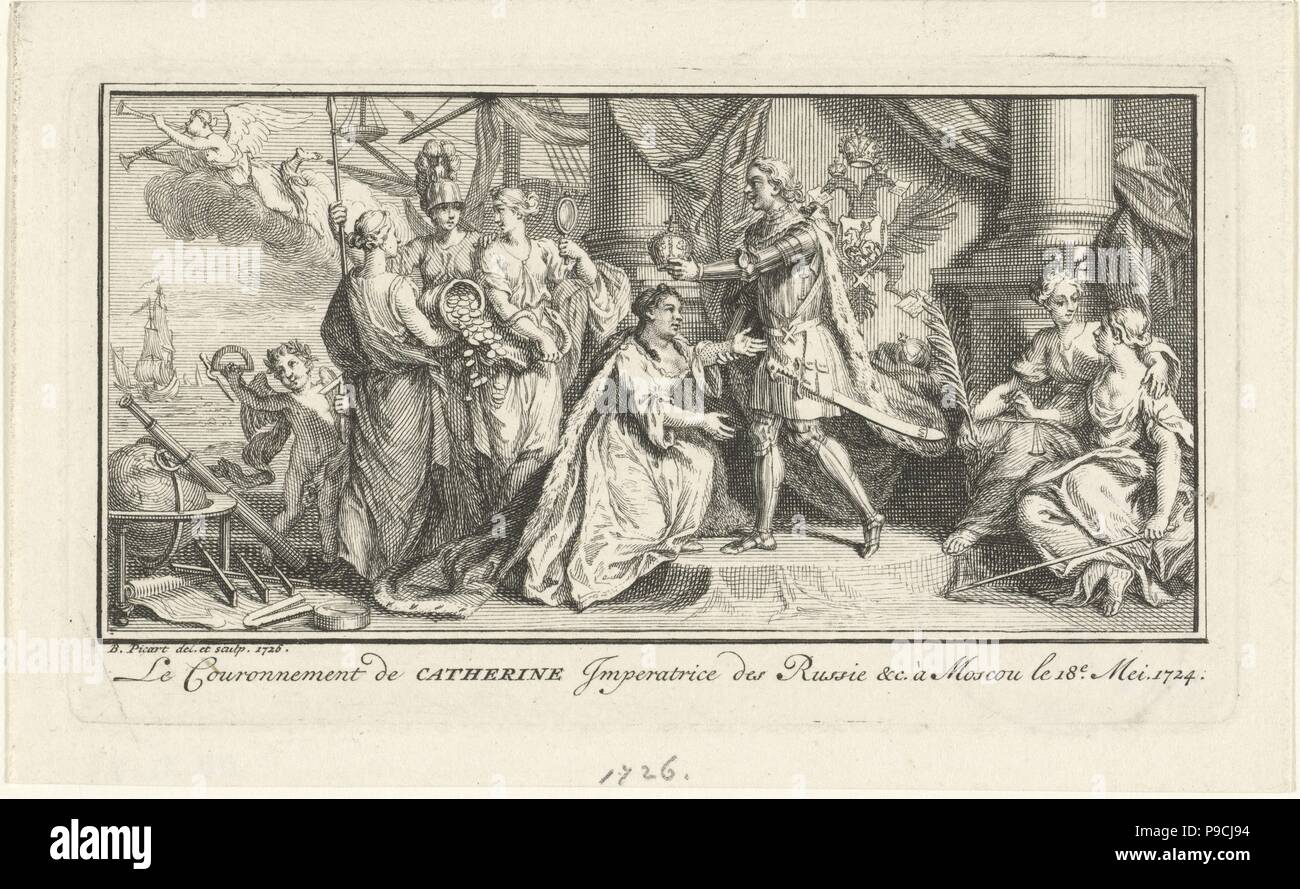 Peter der Große Kronen seine Frau Catherine ich als Kaiserin. Museum: Rijksmuseum, Amsterdam. Stockfoto