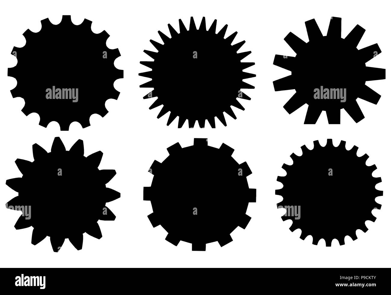 Satz von Schwarz starburst Briefmarken auf weißem Hintergrund. Schilder und Etiketten in verschiedenen Formen Stockfoto