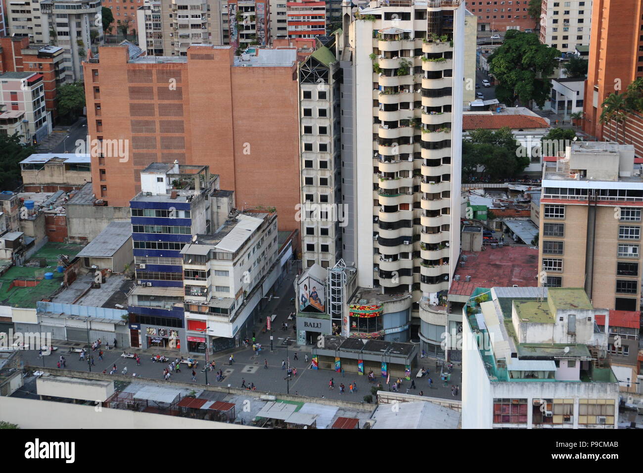 Der Boulevard von Sabana Grande, Caracas, Venezuela. Downtown District. Foto von Citibank CC El Recreo genommen. Vicente Quintero und Marcos Kirschstein. Stockfoto