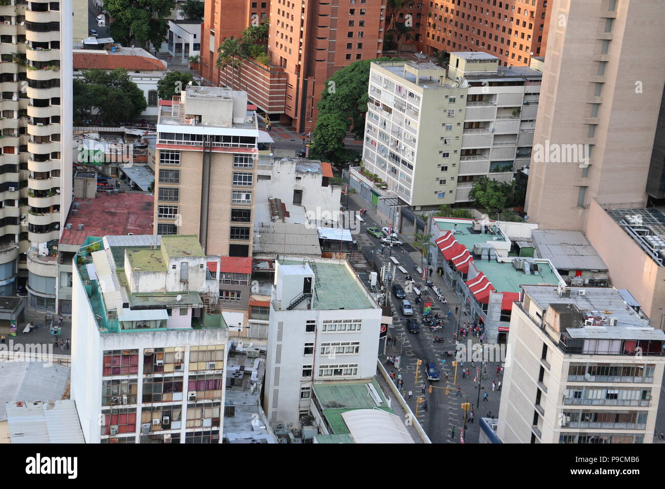 Der Boulevard von Sabana Grande, Caracas, Venezuela. Downtown District. Foto von Citibank CC El Recreo genommen. Vicente Quintero und Marcos Kirschstein. Stockfoto