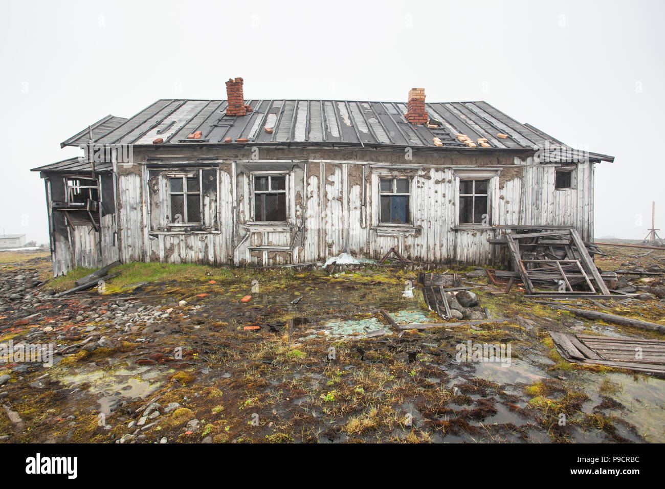 Verlassenen russischen Arktis Station, Nowaja Semlja Stockfoto