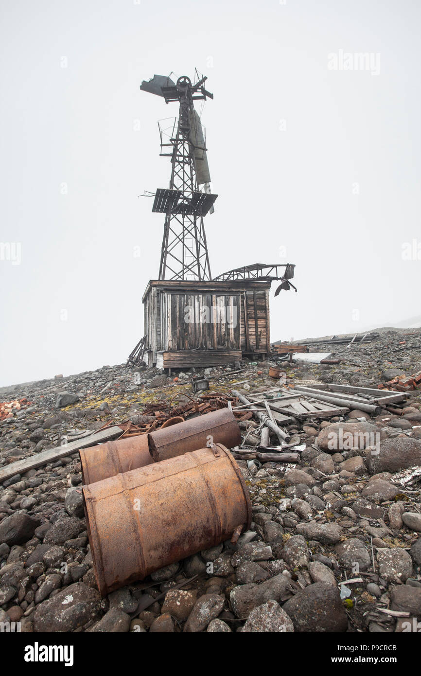 Verlassenen russischen Arktis Station, Nowaja Semlja Stockfoto