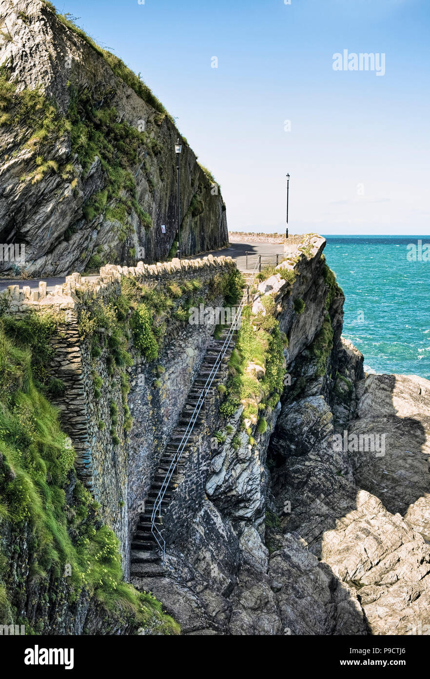 Fußweg entlang der felsigen Küste von Ilfracombe, Devon, England, Großbritannien Stockfoto