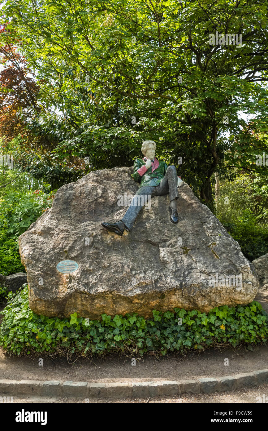Oscar Wilde memorial Skulptur Statue in Dublin, Irland, Europa Stockfoto