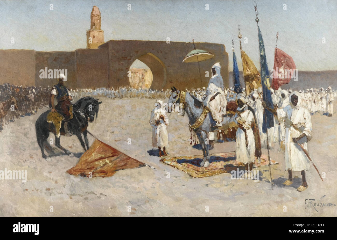 Roubaud Franz - Übergabe des Kalifen Banner Stockfoto