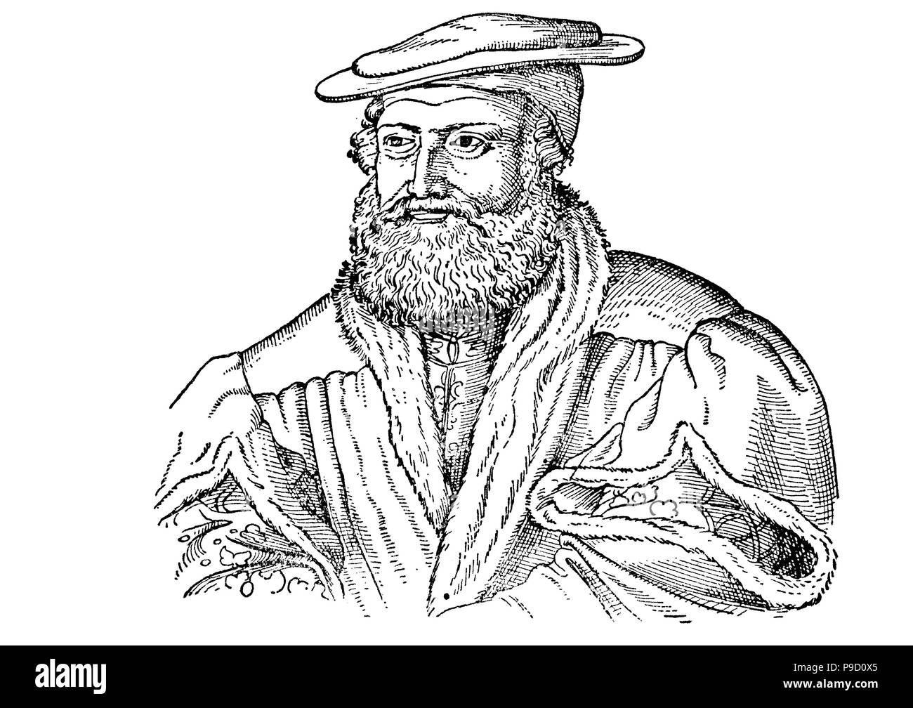 Hans Sachs (5. November 1494 â € "19. Januar 1576) war ein deutscher Meistersinger, mastersinger, Dichter, Dramatiker, und Schuhmacher, digital verbesserte Reproduktion einer Vorlage drucken aus dem Jahr 1900 Stockfoto