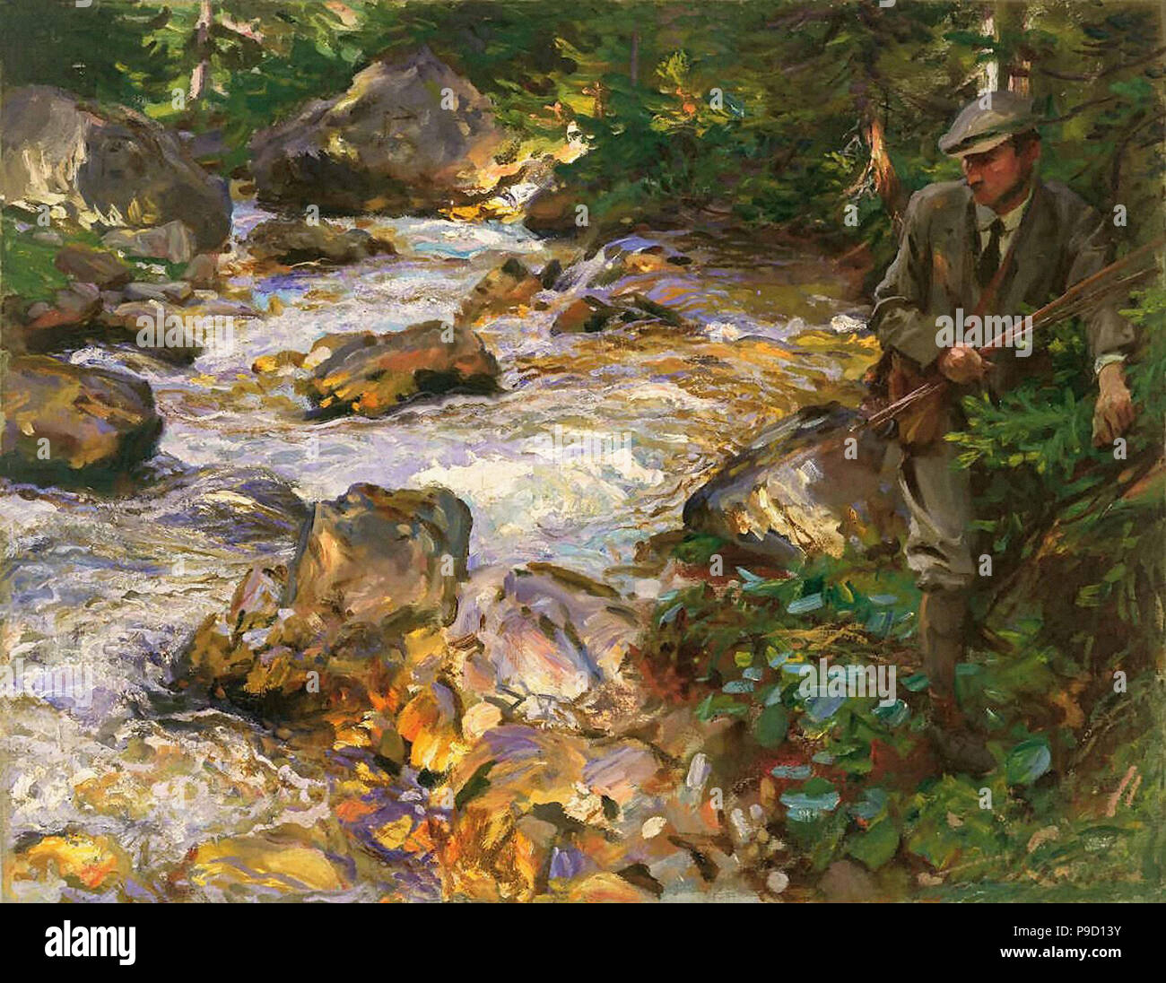 Sargent John Singer - Forellenbach in Tirol Stockfoto