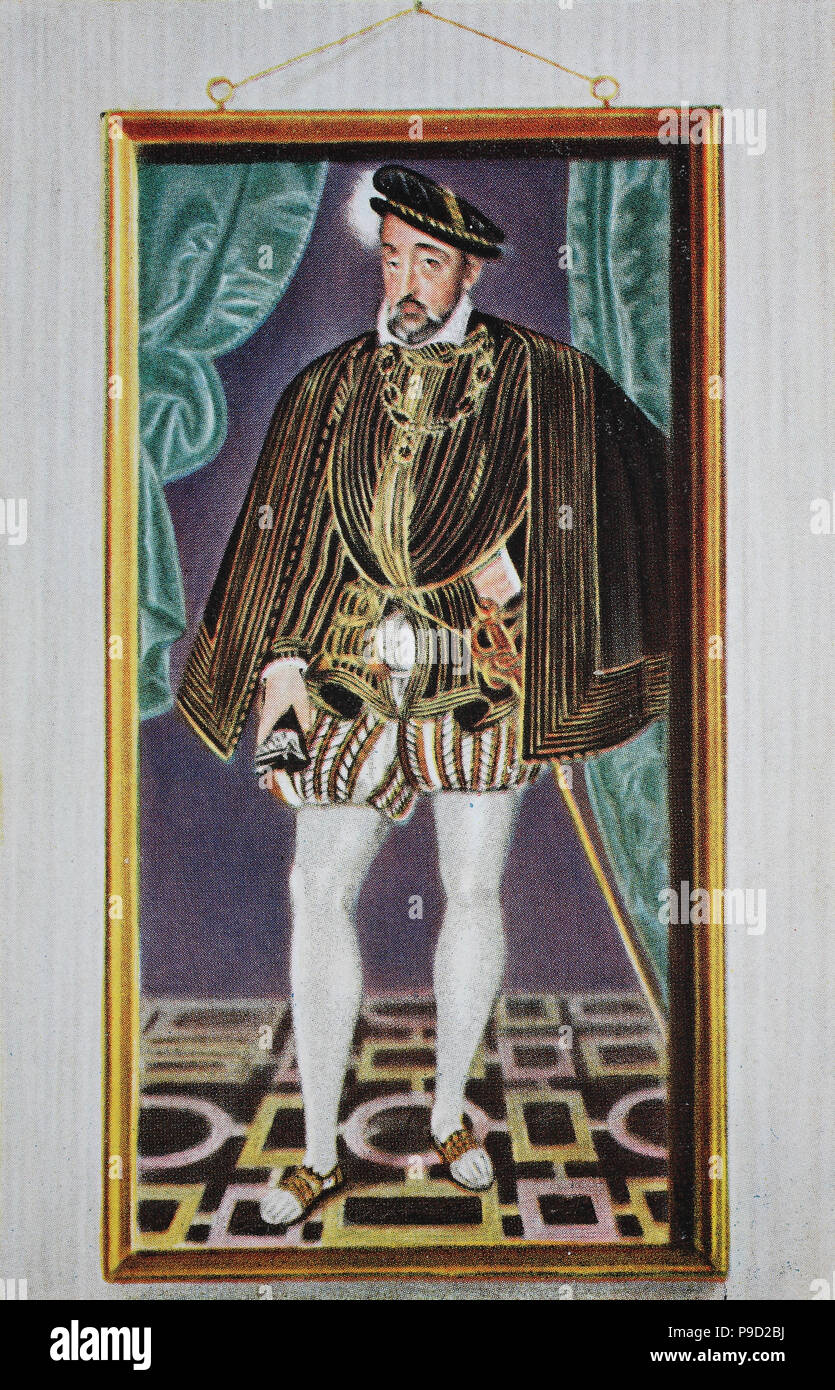 Heinrich II.; vom 31. März 1519 â € "10. Juli 1559, ein Monarch aus dem Haus Valois, der als König von Frankreich vom 31. März 1547 regierte bis zu seinem Tod 1559, digital verbesserte Reproduktion einer Vorlage drucken aus dem Jahr 1900 Stockfoto