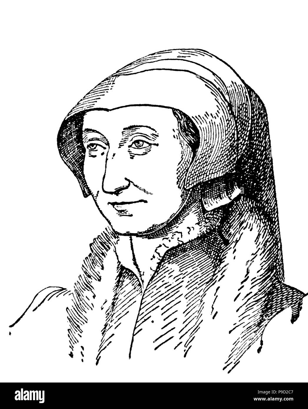 Marguerite de Navarre, Marguerite d'Angoulême, 11. April 1492 â € "21. Dezember 1549, die auch als Marguerite von AngoulÃªme und Margarete von Navarra bekannt, wurde die Prinzessin von Frankreich, Königin von Navarra, und die Herzogin von AlenÃ § auf und Berry, digital verbesserte Reproduktion einer Vorlage drucken aus dem Jahr 1900 Stockfoto