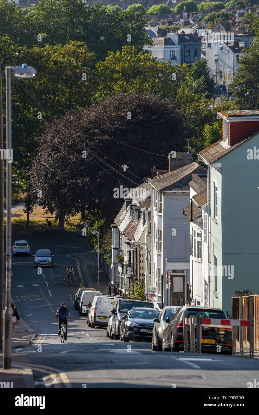 Blick rund um das Hannover Bereich von Brighton, Großbritannien - Blick nach unten Southover Straße Stockfoto