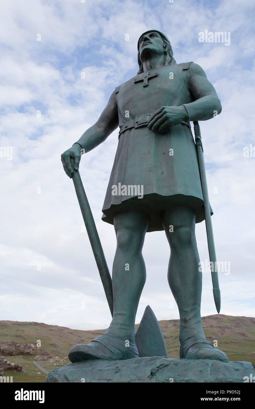 Erik der Rote Statue, südlichen Grönland Stockfoto