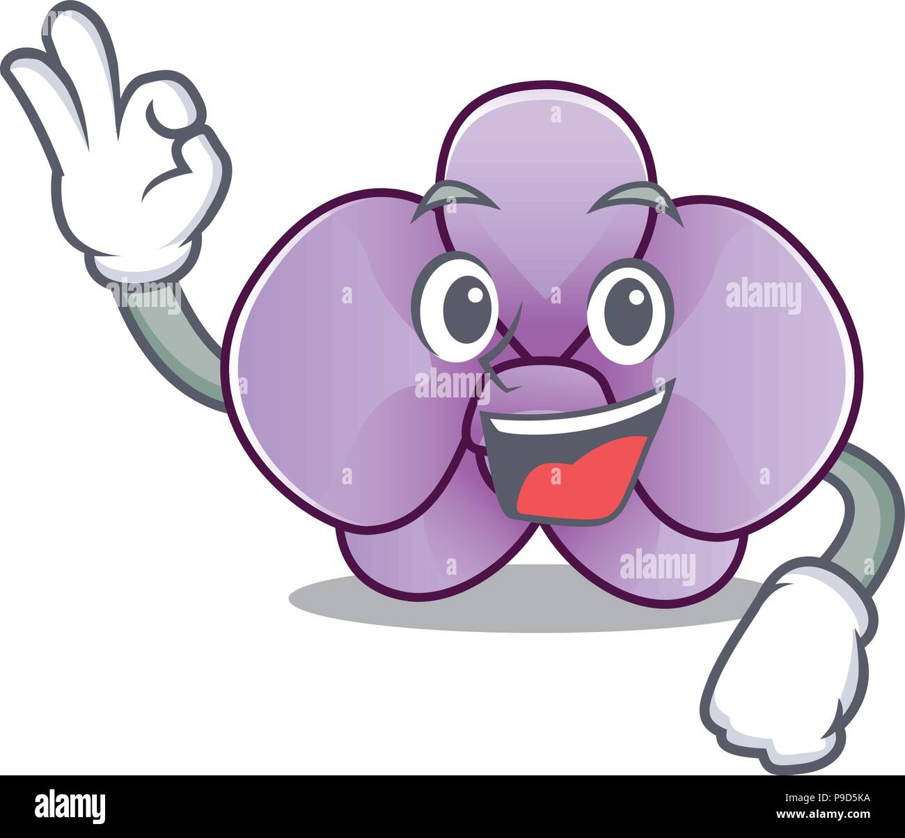Okay orchid flower Charakter Cartoon Stock Vektor