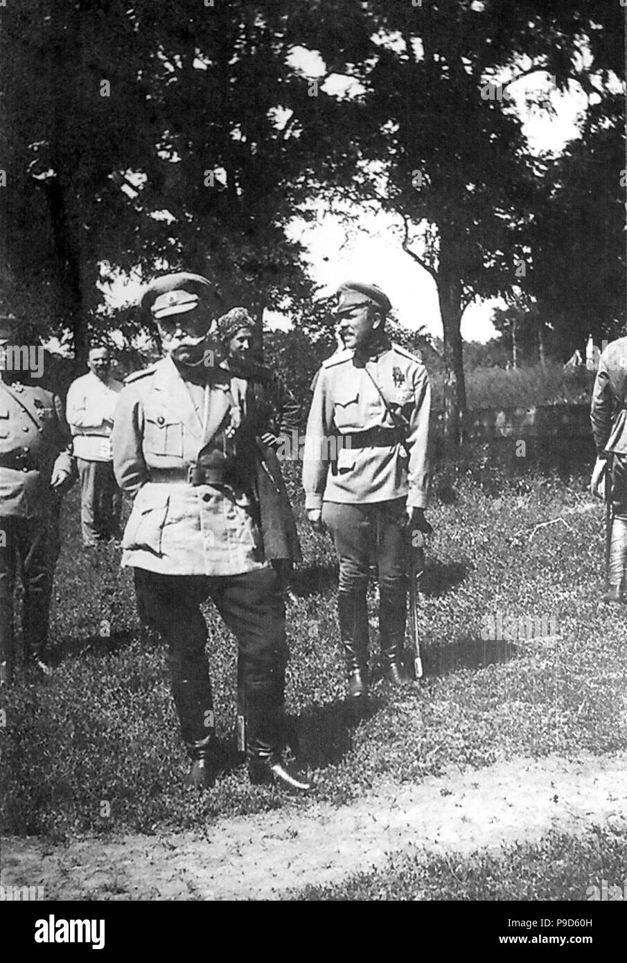 Commander-in-chief der Freiwilligen Armee Michail Alekseyev in der Nähe von Ekaterinodar. Museum: State Museum der politischen Geschichte Russlands, St. Petersburg. Stockfoto