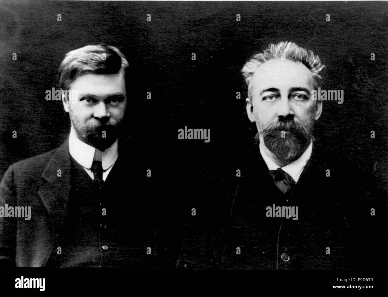 Russische Physiker Pjotr Lazarev (1878-1942) und Pjotr Lebedev (1866-1912). Museum: © lebedev Institut für Physik (FIAN), Moskau. Stockfoto