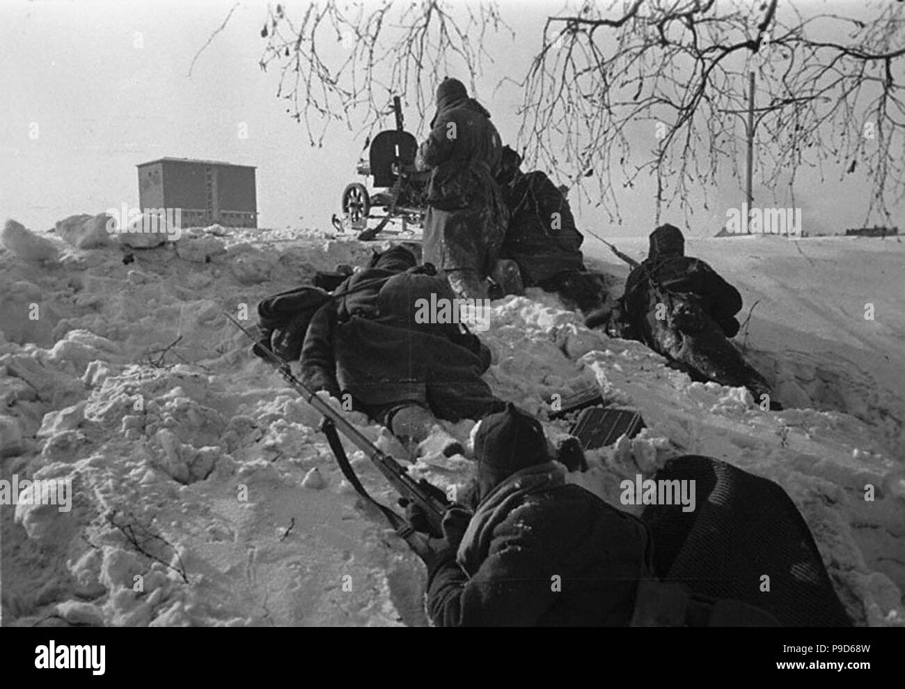 Soldaten der Roten Armee. Im Winter Krieg. 1940. Museum: Staatliche Russische Film und Foto Archiv, Krasnogorsk. Stockfoto