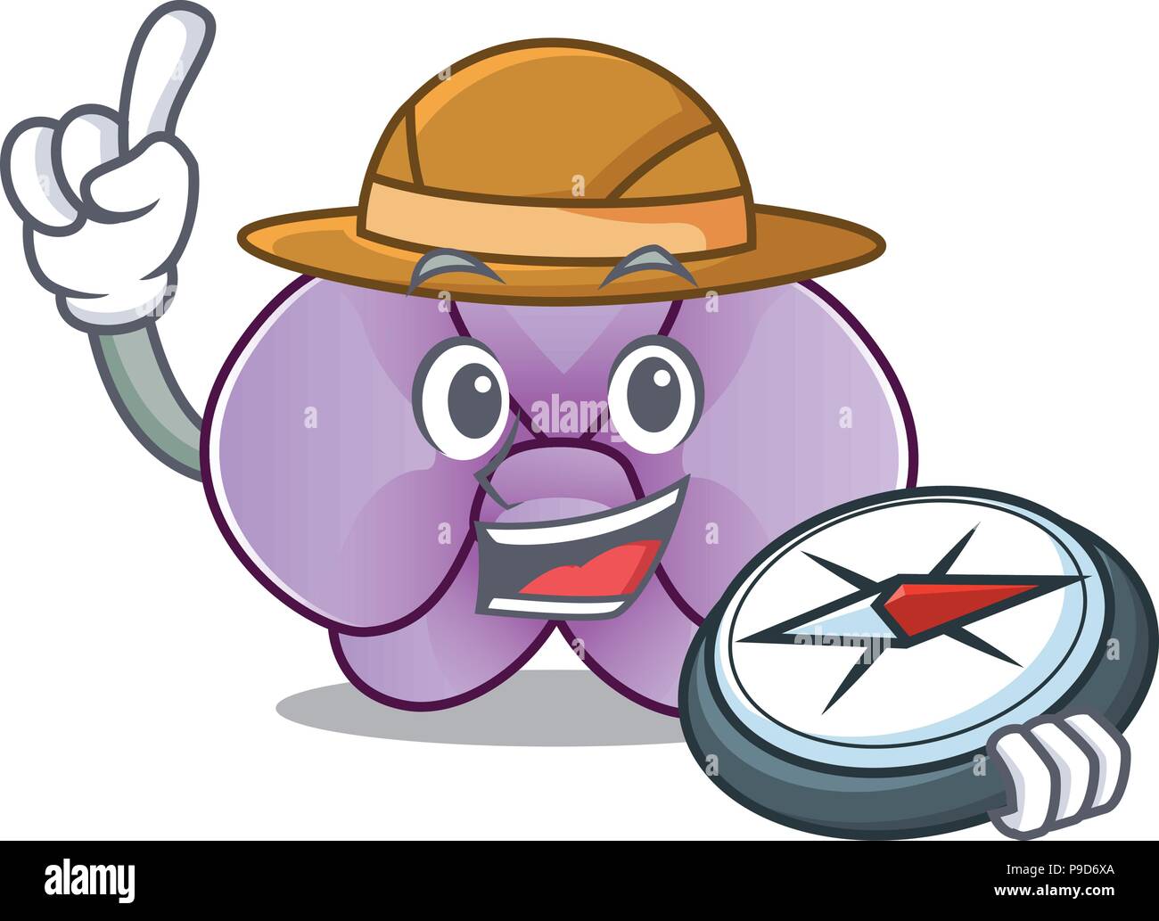 Explorer orchid flower Maskottchen Karikatur Stock Vektor