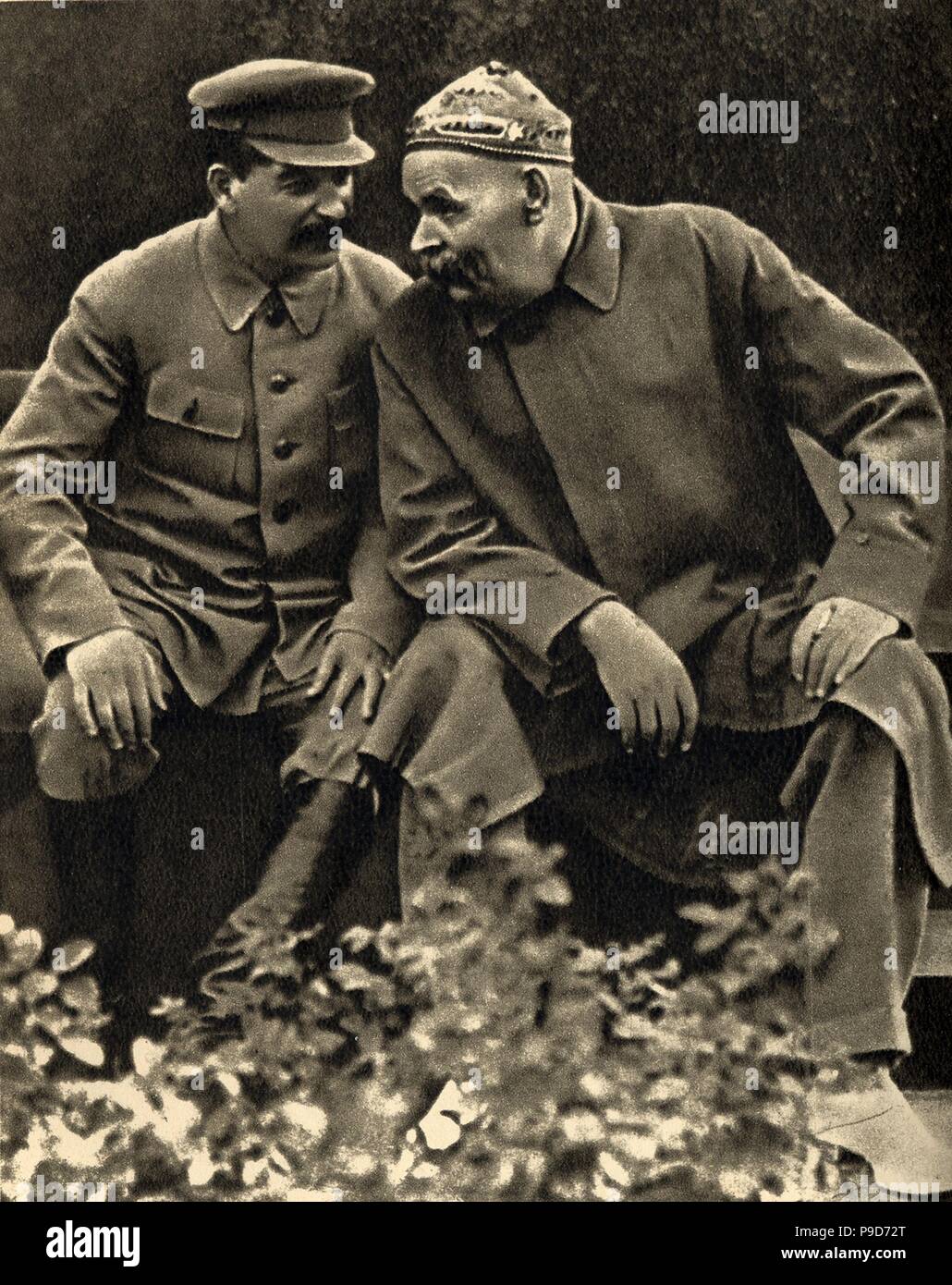 Joseph Stalin und Maxim Gorki. Museum: Russian State Library, Moskau. Stockfoto