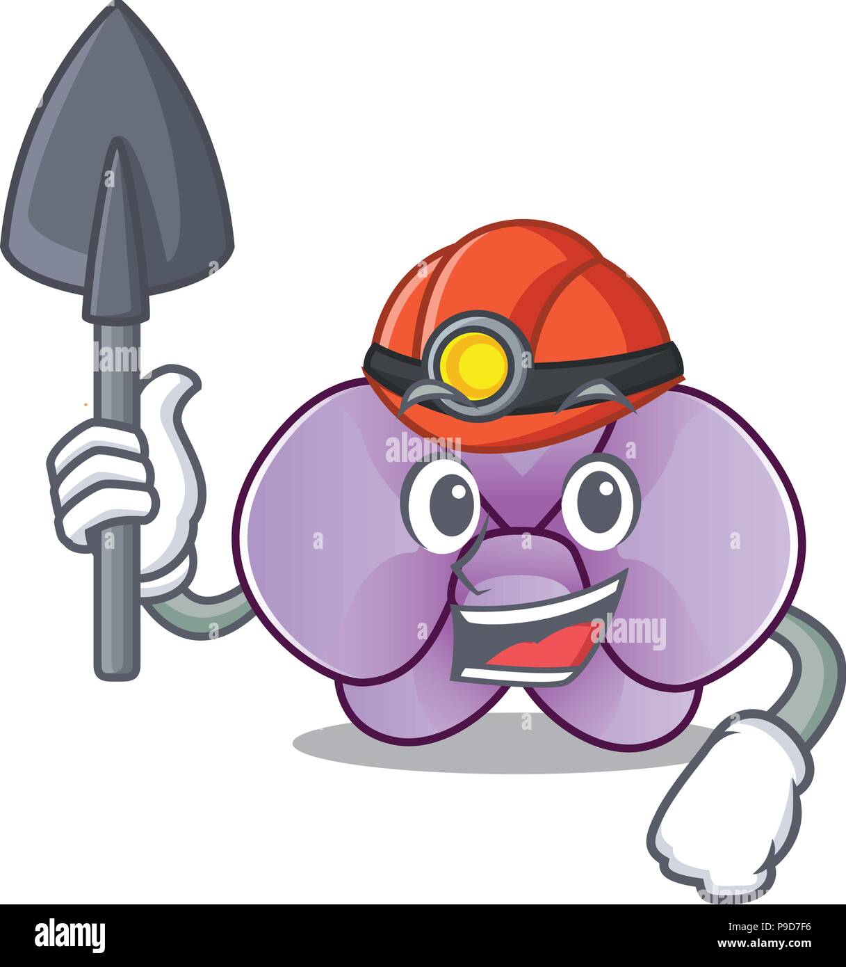 Miner orchid flower Maskottchen Karikatur Stock Vektor