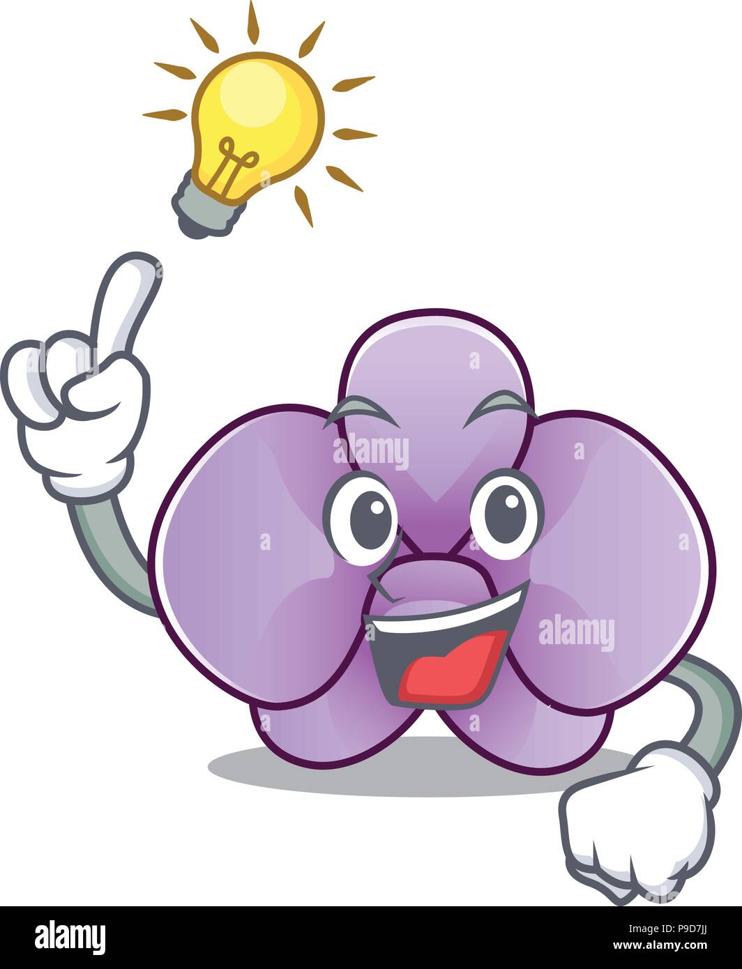 Haben Sie eine Idee orchid flower Maskottchen Karikatur Stock Vektor