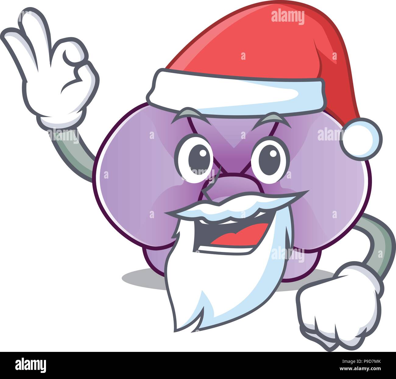 Santa orchid flower Maskottchen Karikatur Stock Vektor