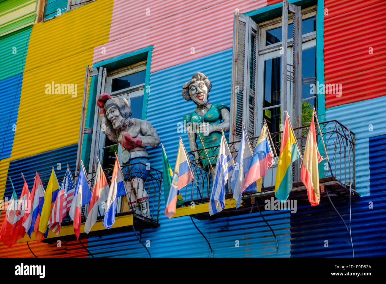 Buntes Haus in La Boca, Buenos Aires Stockfoto