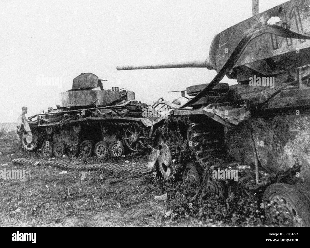 Nach der Schlacht von prokhorovka. Museum: Staatliche Russische Film und Foto Archiv, Krasnogorsk. Stockfoto