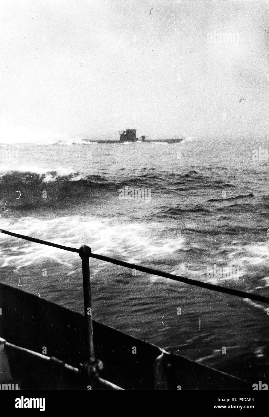 Deutsche UBoot U210 von hmcs Assiniboine, den 6. August 1942 gesehen