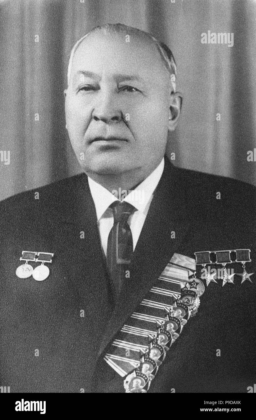 Yefim Slavsky, Chief Engineer der Sowjetischen Atomwaffenprogramms. Museum: private Sammlung. Stockfoto