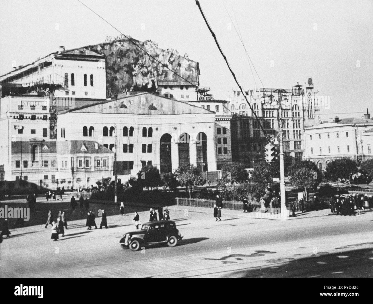 Die getarnte Bolschoi-Theater in Moskau. 1941. Museum: Staatliche Russische Film und Foto Archiv, Krasnogorsk. Stockfoto