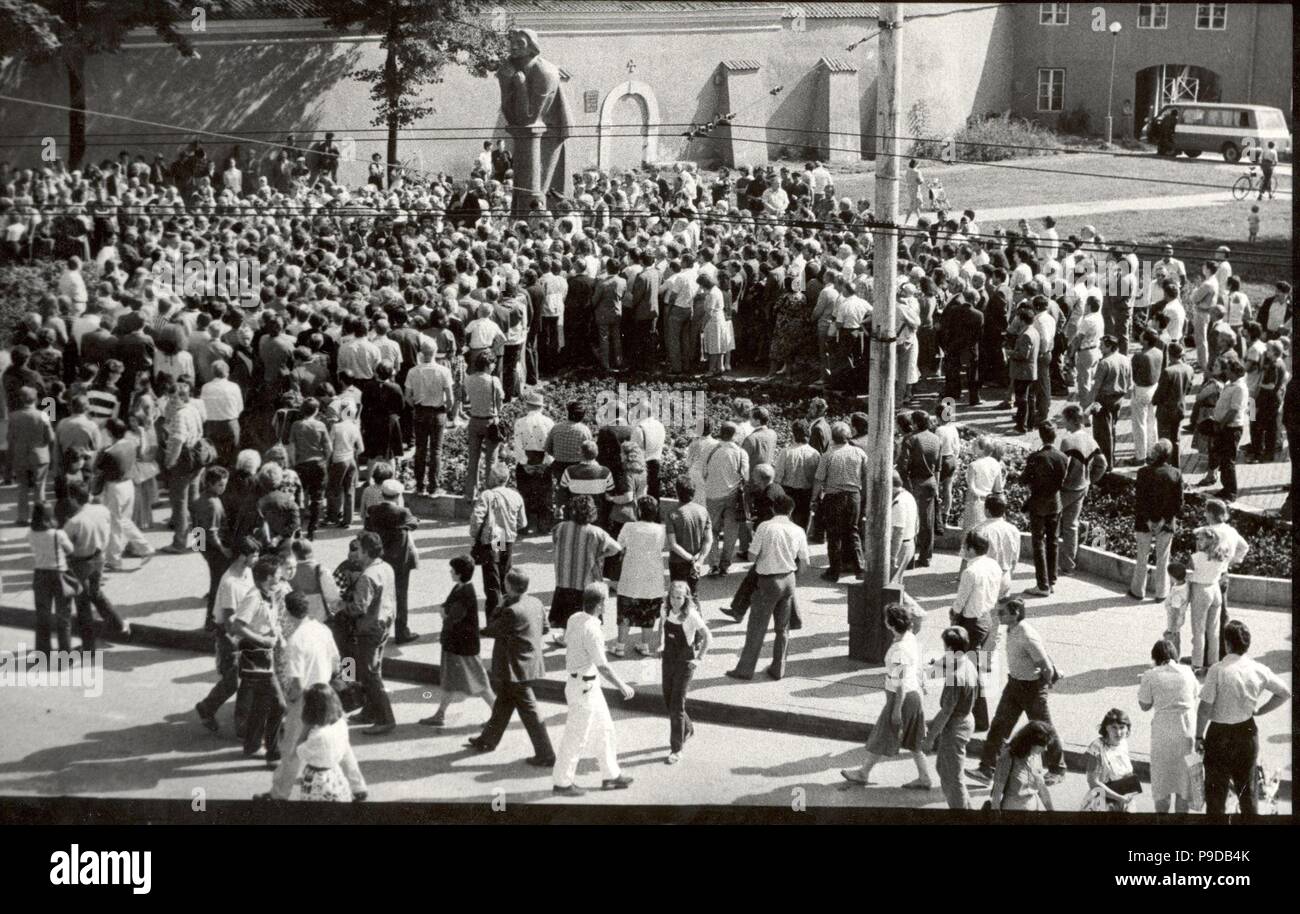 Die Rallye in Vilnius protestiert, den Molotow-Ribbentrop-Pakt, 23. August 1987. Museum: Museum der Opfer des Genozids, Vilnius. Stockfoto